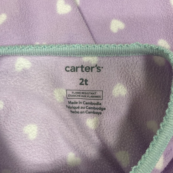 5/$20 carters fleece zip purple white hearts seal sleeper footie pajamas 2t - Picture 6 of 6